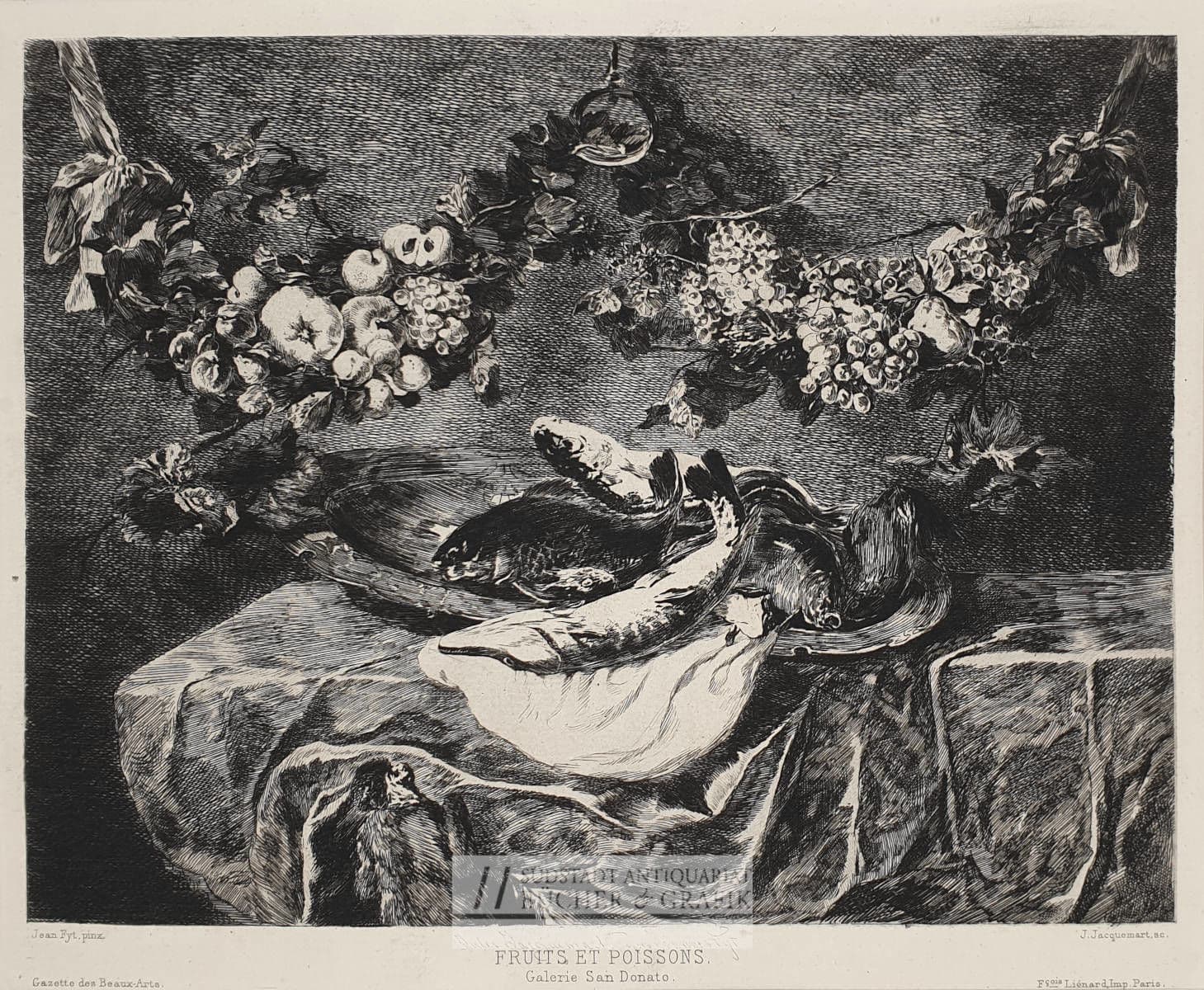 Fruits et poissons.