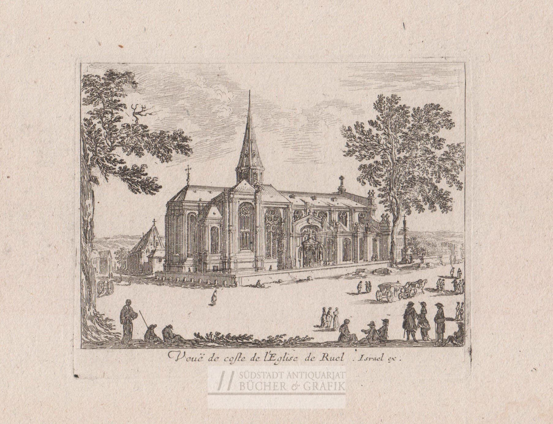 Veuë de coste de l`Eglise de Ruel.