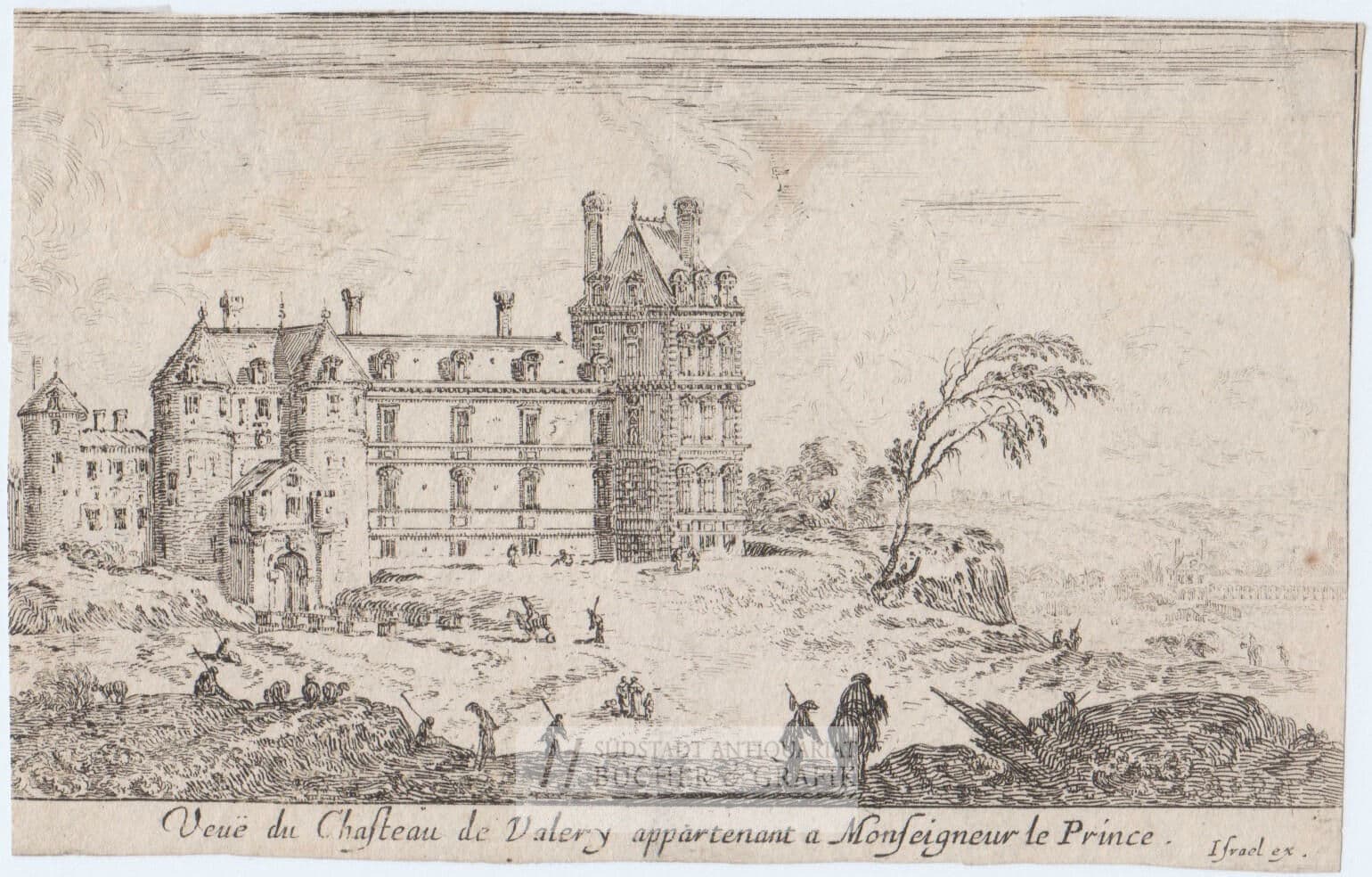 Veuë du Chasteau de Valéry appartenanta Monseigneur le Prince.