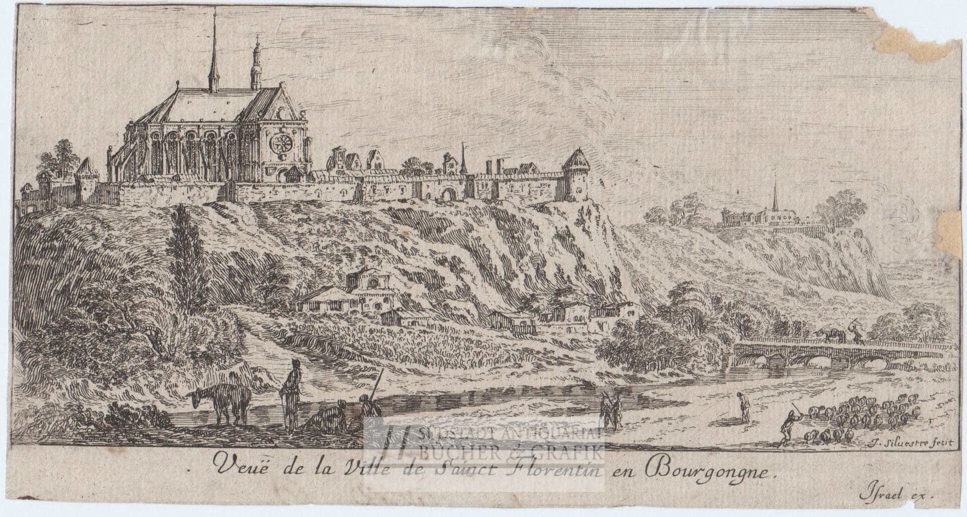 Veuë de la Ville de Sainct Florentin en Bourgongne.