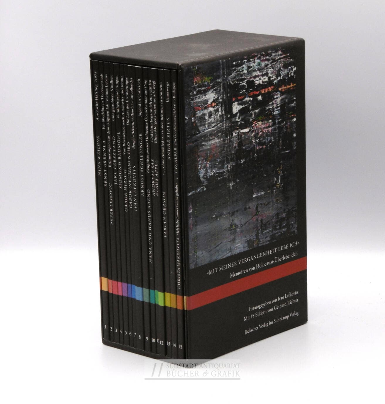 "Mit meiner Vergangenheit lebe ich". Memoiren von Holocaust-Überlebenden. Herausgegeben von Ivan Lefkovits. Mit 15 Bildern von Gerhard Richter. 16 Hefte.