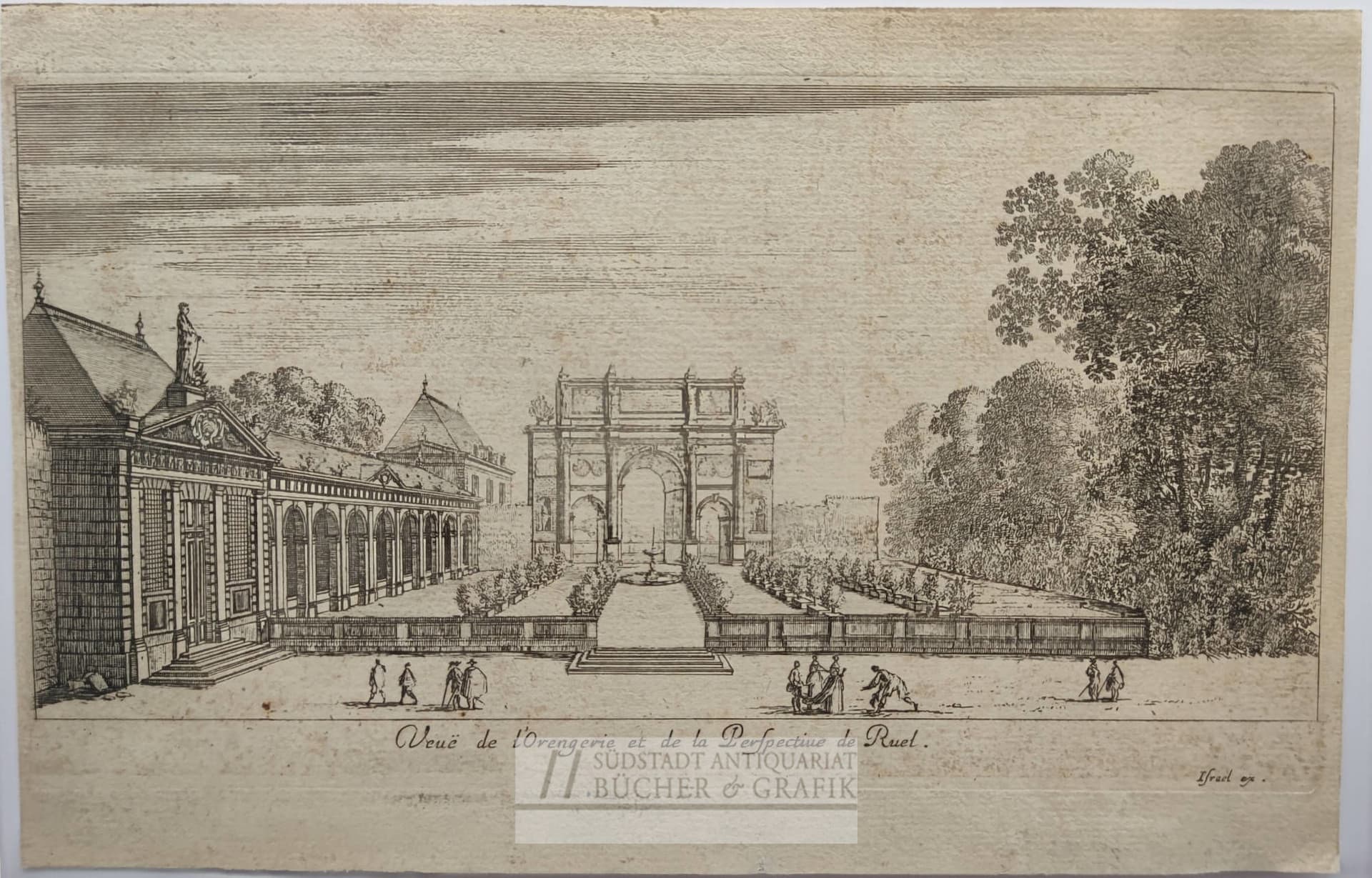 Veue de l`Orengerie et de la Perspectiuede Ruel.
