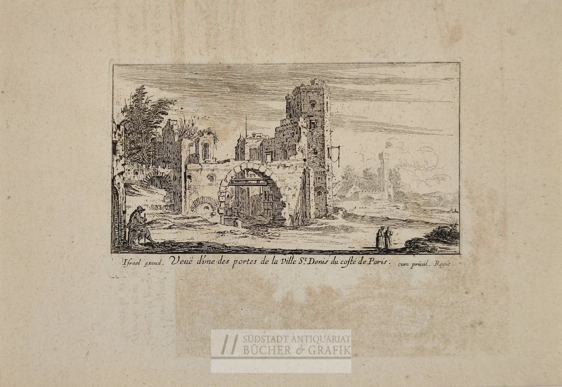 Veue d`une des portes de la Ville St Denis du coste de Paris.