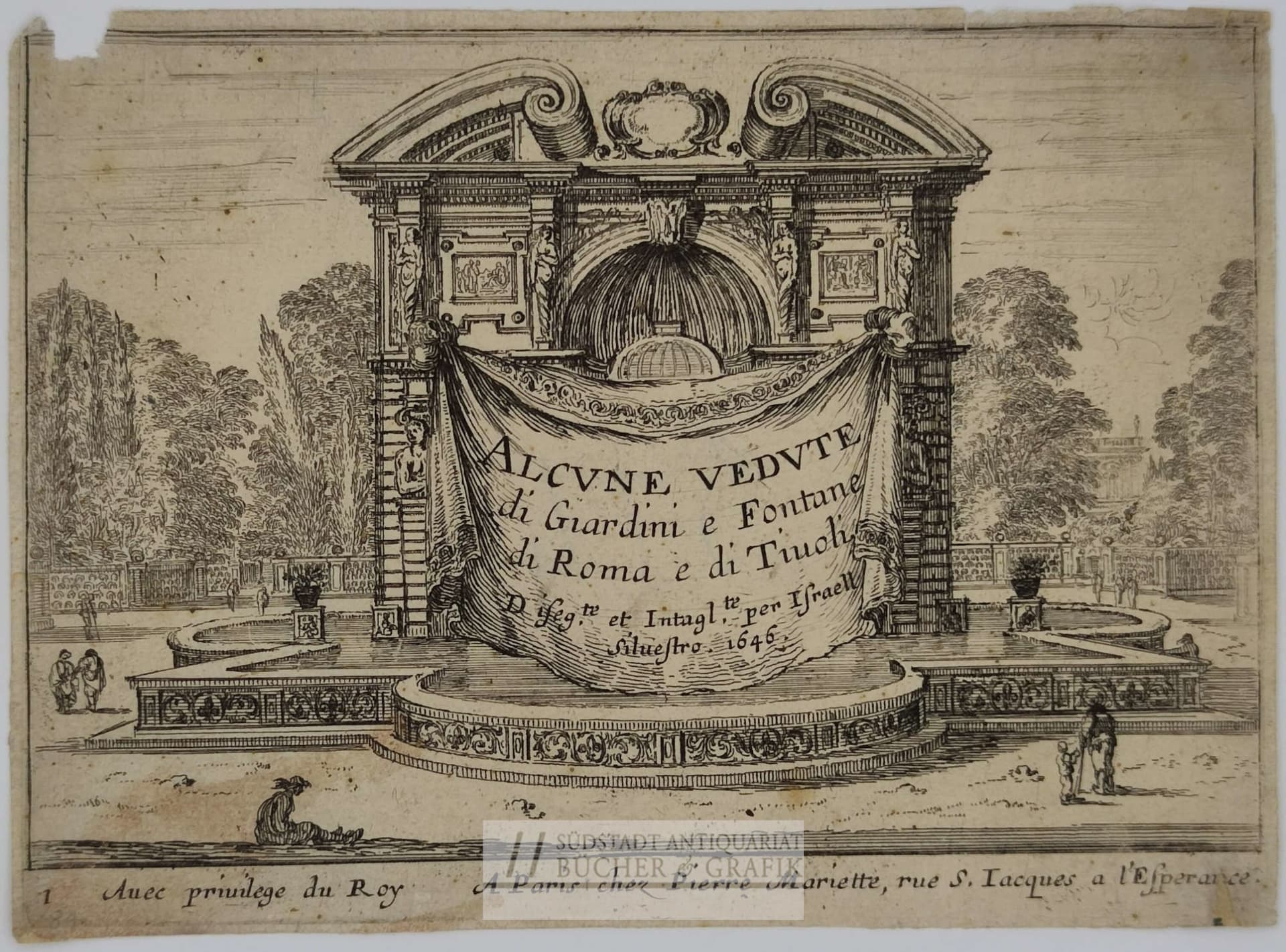 Alcune vedute di Giardini e Fontane di Roma e di Tivoli.
