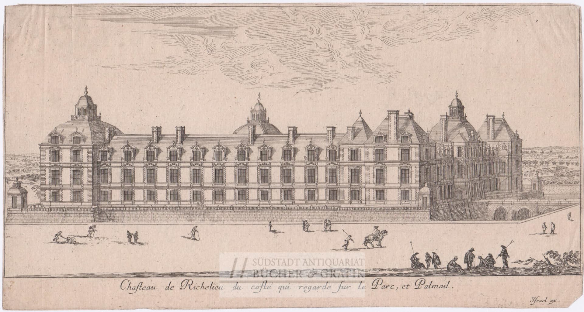 Chasteau de Richelieu du costé qui regarde sur le Parc, et Palmail.