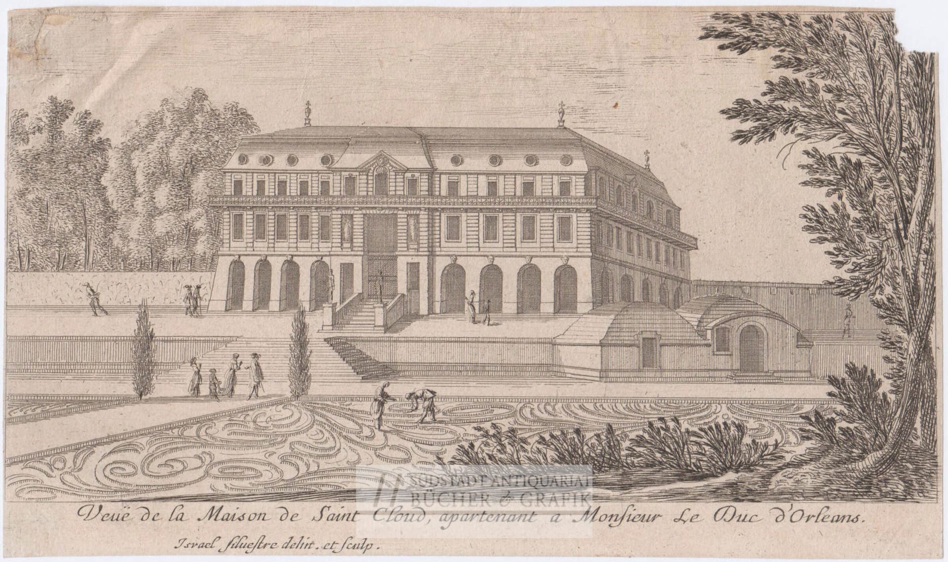 Veuë de la Maison de Saint Cloud, apartenanta Monsieur le Duc d`Orleàns.