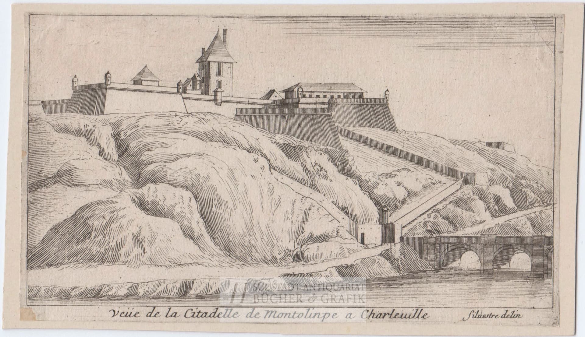 Veuë de la Citadelle de Montolinpe a Charléuille.