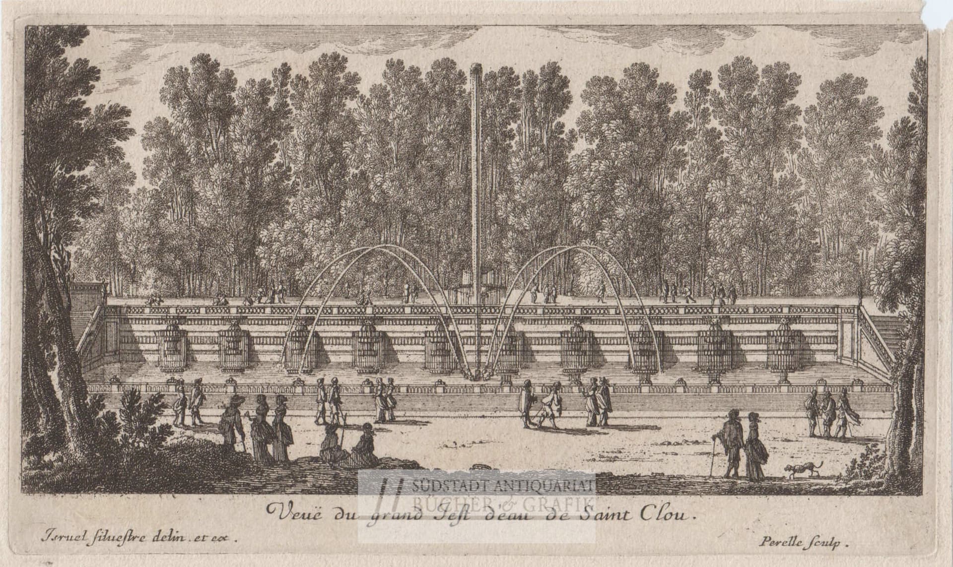 Veuë du grand Jest d`eau de Saint Clou.