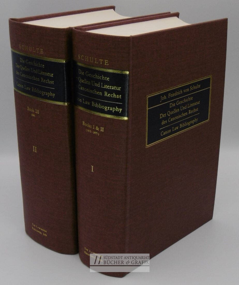 Die Geschichte der Quellen und Literatur des Canonischen Rechts . 3 Bücher in zwei Bänden